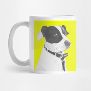 Jack Russell Crossbreed in Yellow Headshot Mug